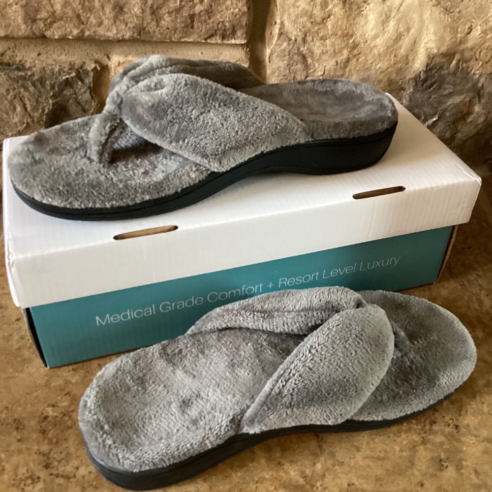 Medical Soles Seaside Flip Flops‎ Slipper Size 9 W Grey Resort Collection